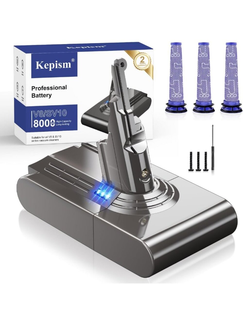 High-Capacity 8000mAh Replacement Battery for Dyson V8 Animal & Absolute Vacuums